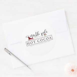 North Pole hot cocoa Classic Round Sticker