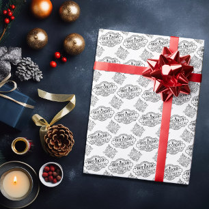 North Pole Hot Cocoa Vintage Stamp Pattern Wrapping Paper