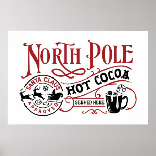 North Pole hot cocoa word art Poster