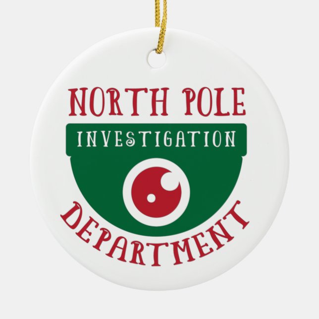 North Pole Investigation Department Christmas Ceramic Tree Decoration (Front)