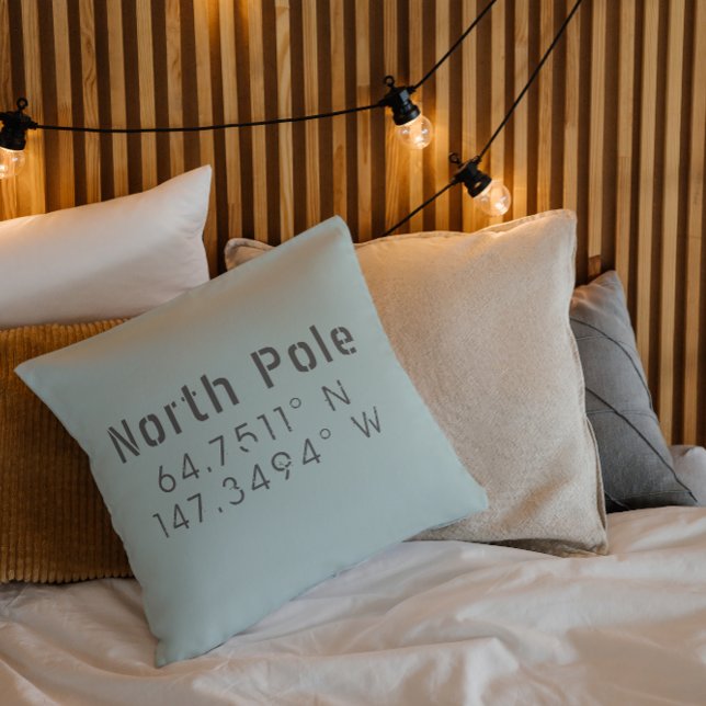 North Pole Longitude Latitude Throw Pillow (Creator Uploaded)