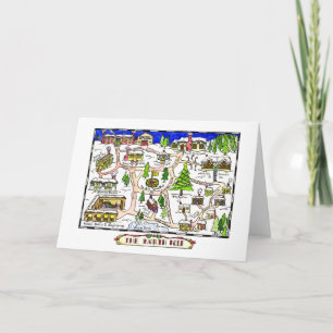 North Pole Map Christmas Card