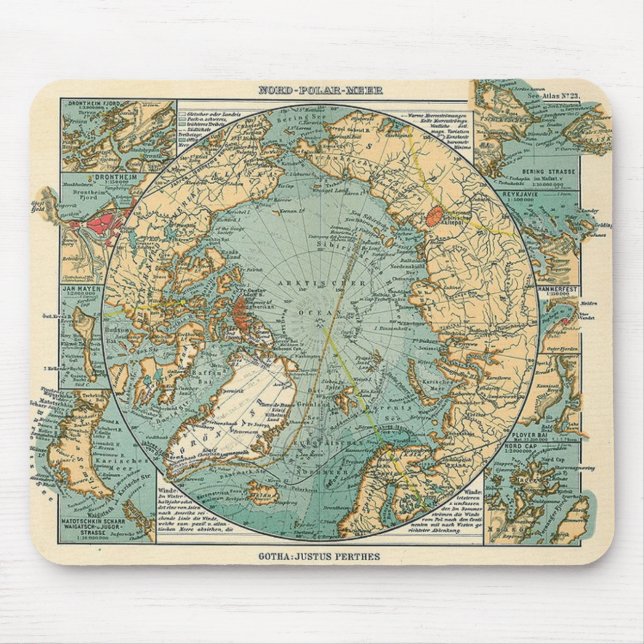North Pole Map Mouse Mat (Front)