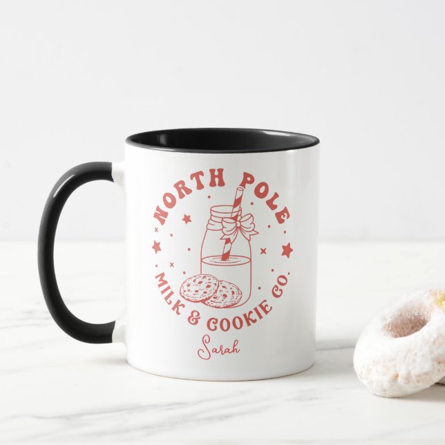 North Pole Milk And Cookie Co. Santa Claus Coffee  Mug (With Donut)