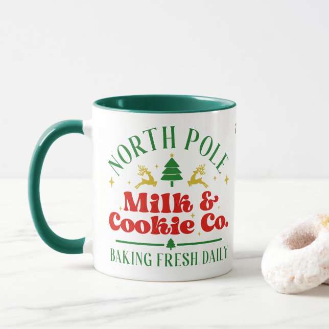 North Pole Milk and Cookie Company Christmas Mug (With Donut)