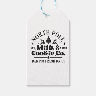 North Pole Milk and Cookies Baking Fresh daily Gift Tags