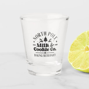 North Pole Milk and Cookies Baking Fresh daily Shot Glass