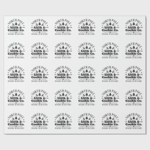 North Pole Milk and Cookies Baking Fresh daily Wrapping Paper