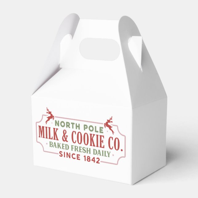 North Pole Milk Cookie Christmas Holiday  Favour Box (Front Side)
