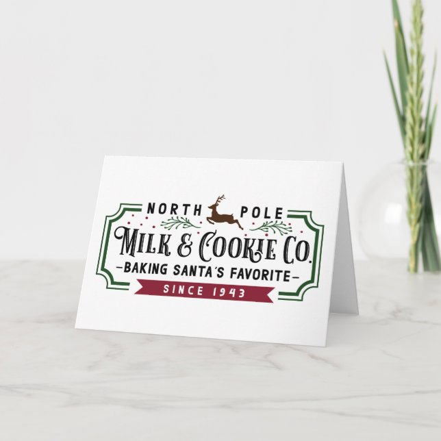 North Pole Milk & Cookie Co. Card (Front)