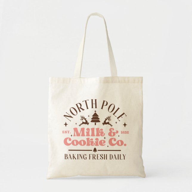 North Pole Milk & Cookie Co Tote Bag (Front)