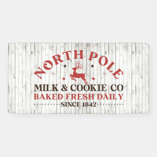 North pole milk cookie company banner