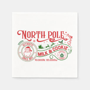 North Pole Milk cookie company Christmas  Napkin