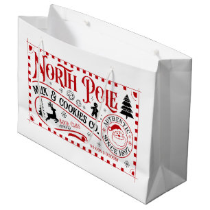 North Pole Milk Cookie company Large Gift Bag