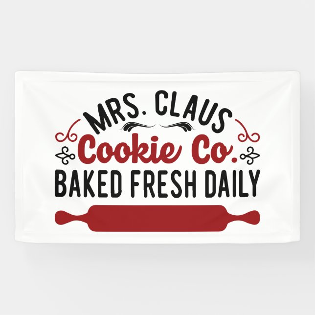 North Pole Mrs. Claus cookie Company Christmas Banner (Horizontal)