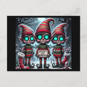 North Pole Naughty Elf's Holiday Postcard