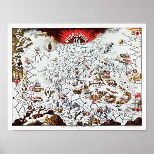 North Pole (Noordpool) vintage board game Poster