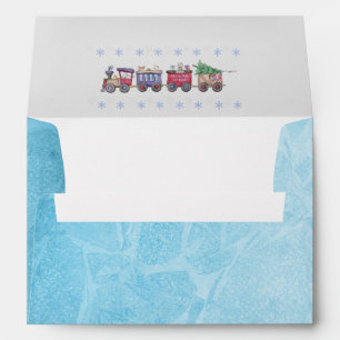 North Pole or Bust Christmas Locomotive Custom Envelope