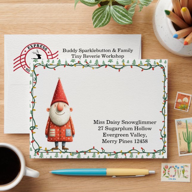 North Pole party Magic | Enchanted Elf Envelope (Desk)
