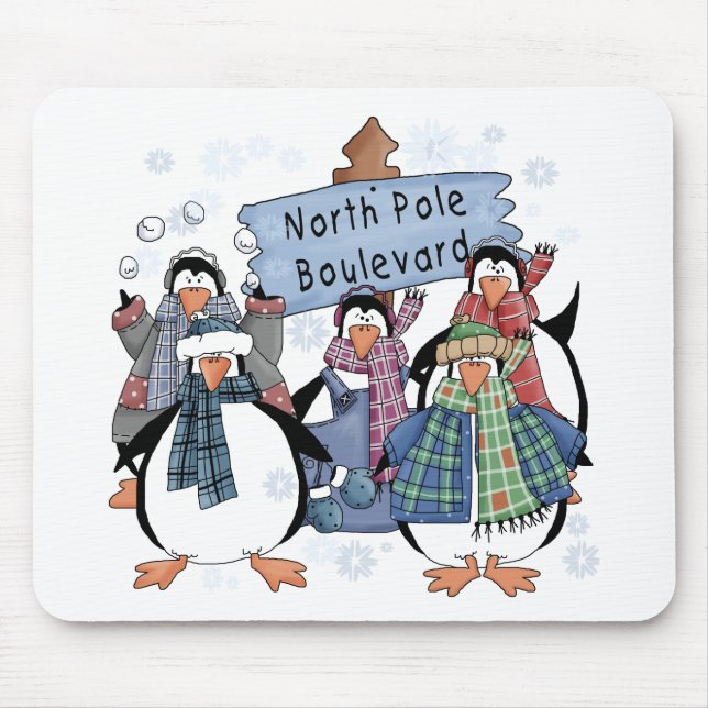 North Pole Penguins Tshirts and gifts Mouse Mat (Front)