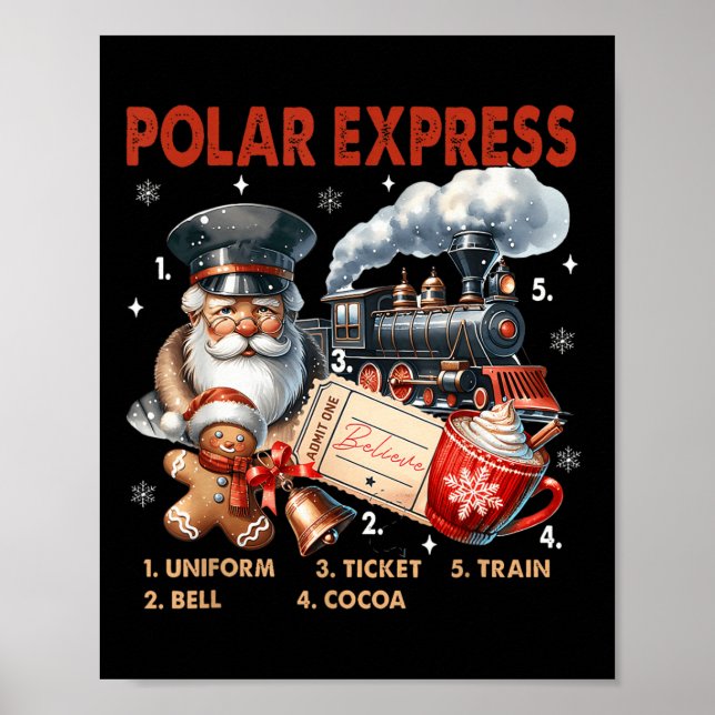 North Pole Polar Express All Abroad Believe Train  Poster (Front)