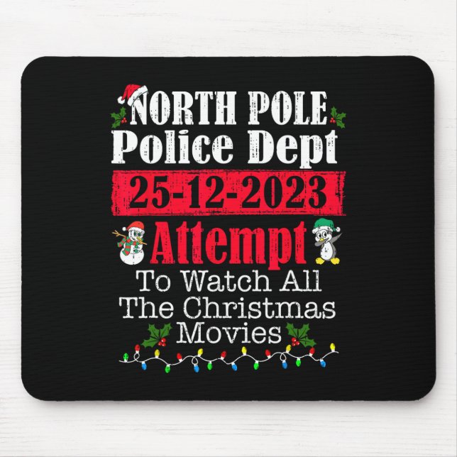 North pole police dept attempt to watch all christ mouse mat (Front)