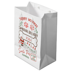 North Pole Post Office add dogs name Medium Gift Bag