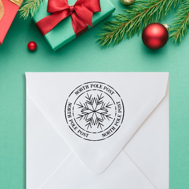 North Pole Post Snowflake Santa Stamp (North Pole Post Santa Stamp)