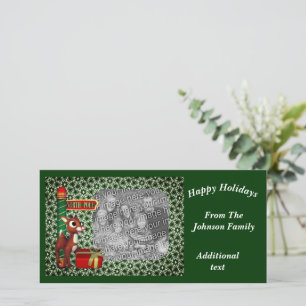 North Pole Reindeer Christmas Holiday Photo Card