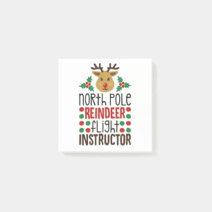 North Pole Reindeer Flight Instructor Christmas Post-it Notes