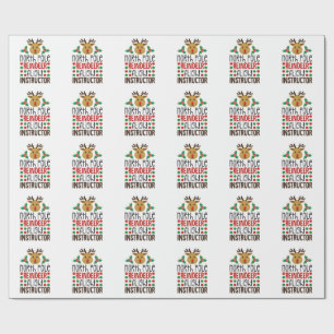 North Pole Reindeer Flight Instructor Christmas Wrapping Paper