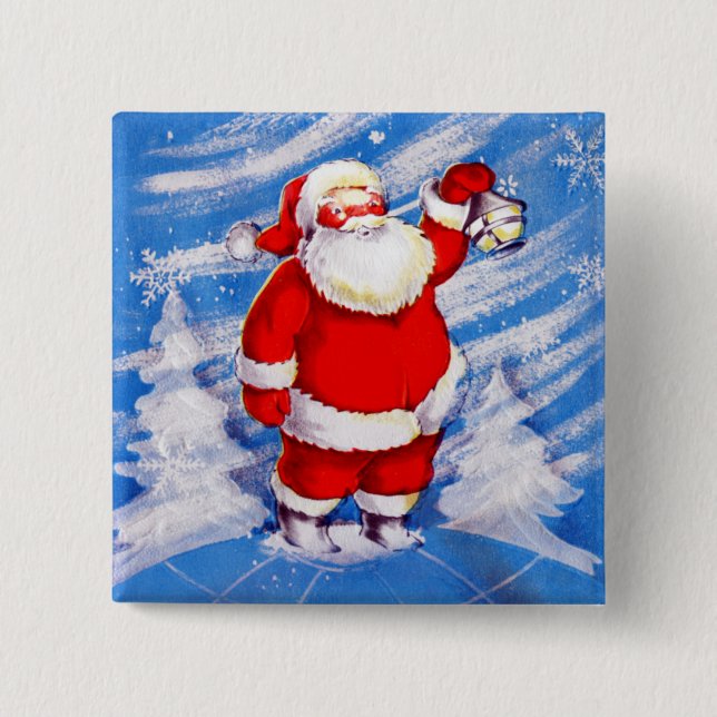 North Pole Santa 15 Cm Square Badge (Front)