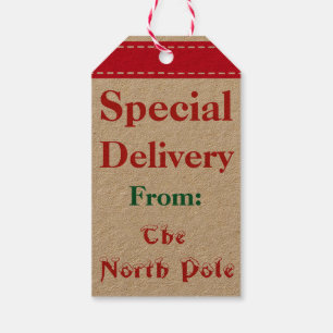 North Pole Santa Christmas Gift Tags