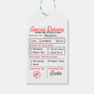 North Pole Santa Christmas Personalized  Gift Tags