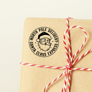 North Pole Santa Claus Express Special Delivery Rubber Stamp