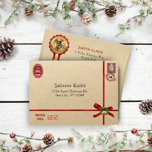 North Pole Santa Cute Christmas Envelope