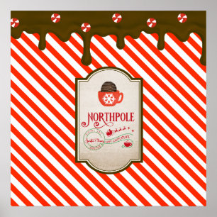 North Pole Santa Shop Funny Christmas Elf Made Poster