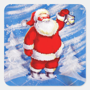 North Pole Santa Square Sticker