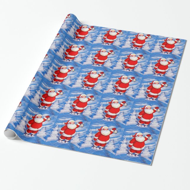 North Pole Santa Wrapping Paper (Unrolled)