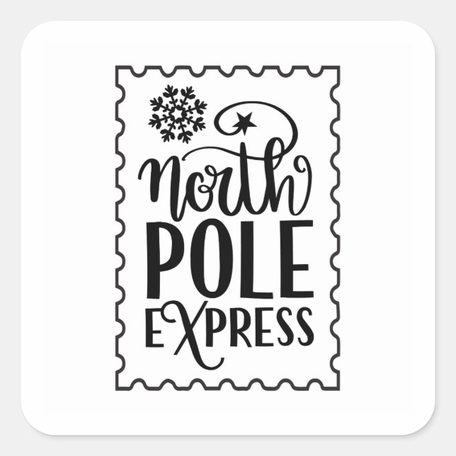 North Pole Santa's Stamp Sticker Christmas (Front)