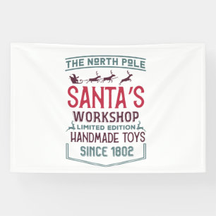 North Pole Santa's workshop Christmas Banner