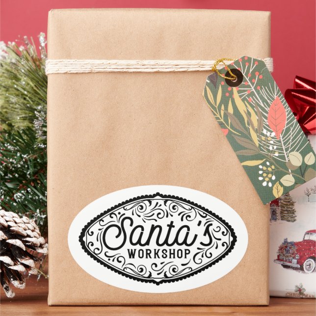 North Pole Santa's workshop  Oval Sticker (Holiday)