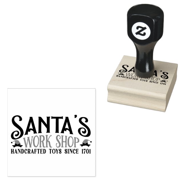 North Pole Santa's Workshop  Rubber Stamp (Stamped)