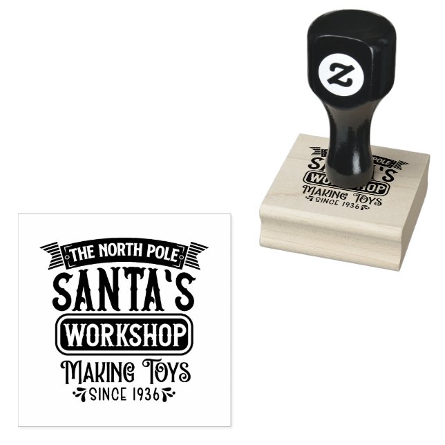 North Pole Santa's Workshop  Rubber Stamp (Stamped)
