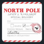 North Pole Santa's Workshop Shipping Label Gift<br><div class="desc">North Pole Santa's Workshop Shipping Label Gift Tag! Cute red and white Santa's Workshop shipping label features a section for the gift recipient's name,  naughty and nice checkboxes,  and a signature by the jolly old man himself!</div>