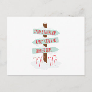 North Pole Signs Postcard