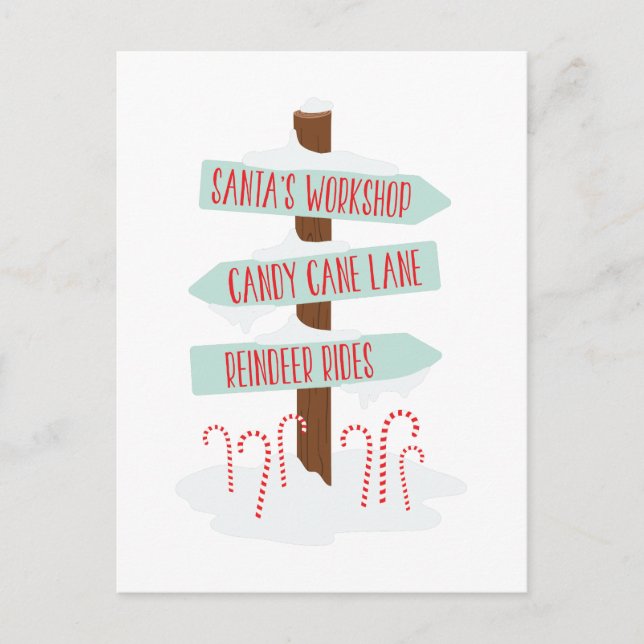 North Pole Signs Postcard (Front)