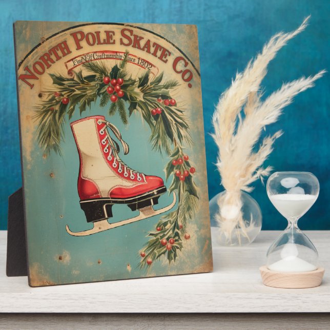 North Pole Skate Co. Vintage Sign Plaque (Side)