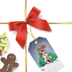 North Pole Snowman Dragon Penguin Christmas Gift Tags