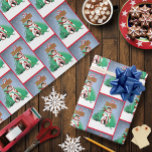 North Pole Snowman Dragon Penguin Christmas Wrapping Paper<br><div class="desc">A cute penguin giving a green dragon a Christmas present,  A snowman with a North Pole candy cane sign in a backdrop of falling snow.</div>